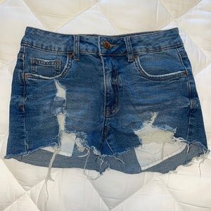 Denim Jean, High-Waisted Shorts